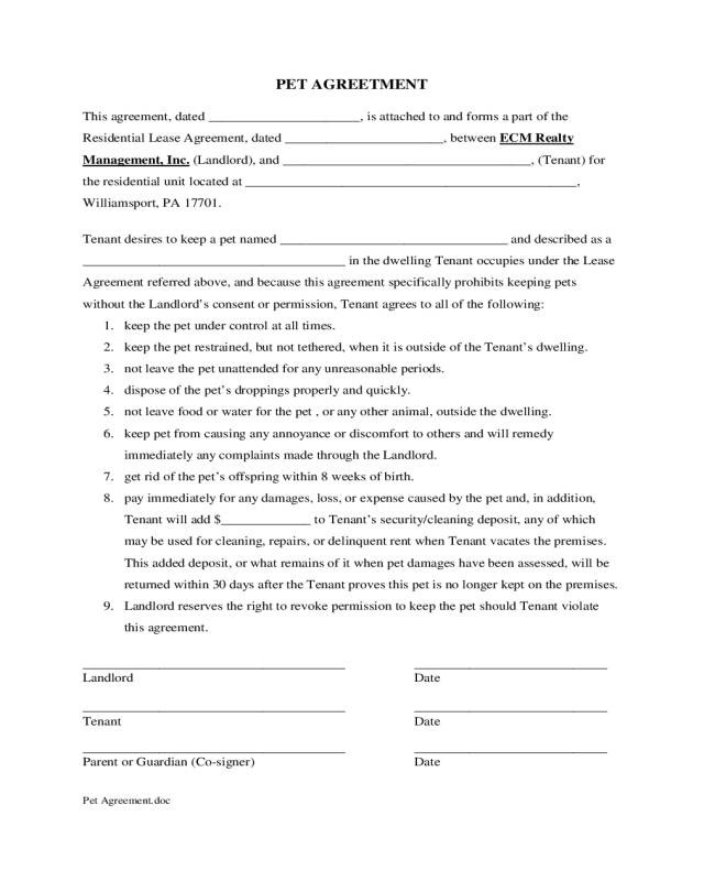 sample-form-for-pet-agreement-edit-fill-sign-online-handypdf