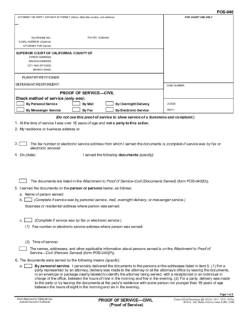 2024 Proof of Service Form - Fillable, Printable PDF & Forms | Handypdf