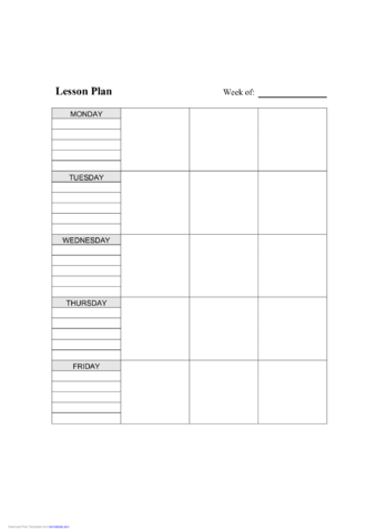 2024 Lesson Plan Template - Fillable, Printable PDF & Forms | Handypdf