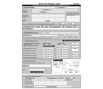 Sample Motor Tax Renewal Form - Edit, Fill, Sign Online | Handypdf