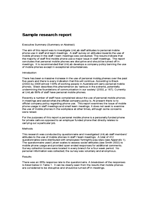 Sample Research Report - RMIT University