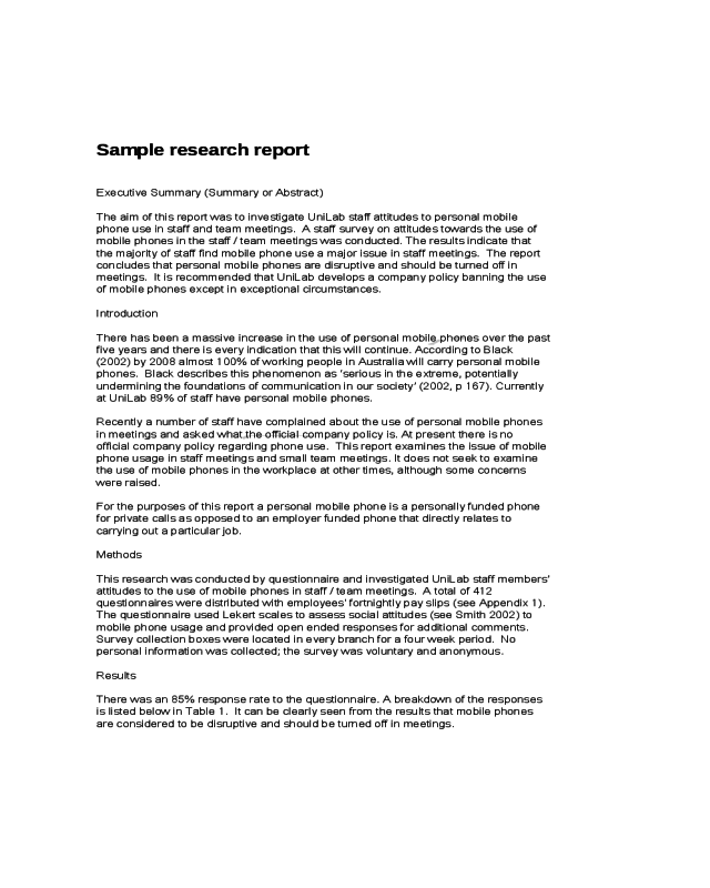 writing research report pdf