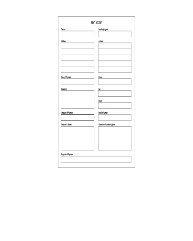 Sample Template for Rent Receipt