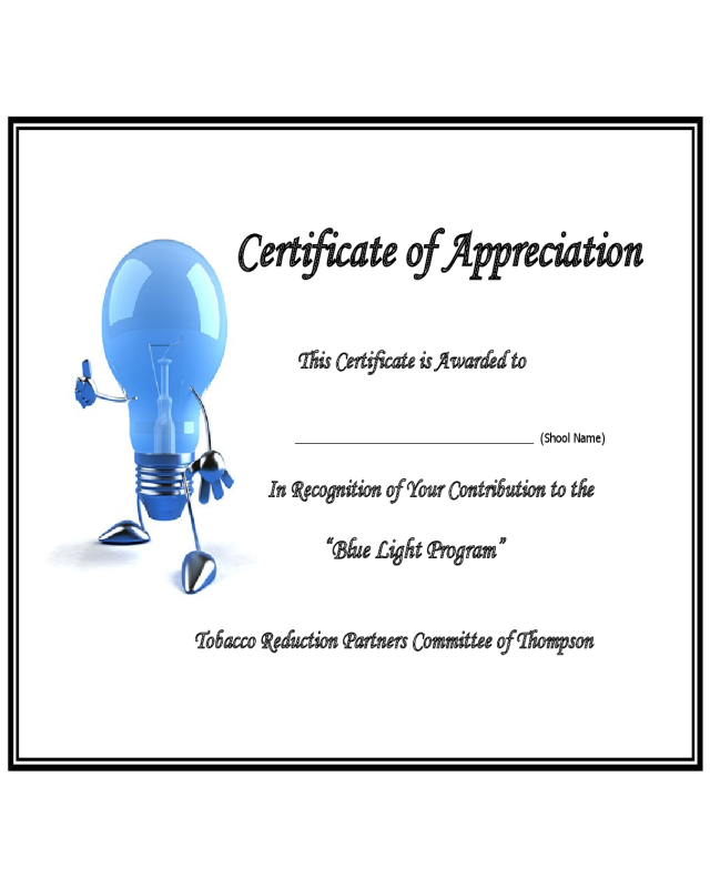 Sample Thank You Certificate Template