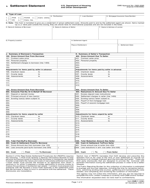 2024 Settlement Statement Form Fillable, Printable PDF & Forms Handypdf