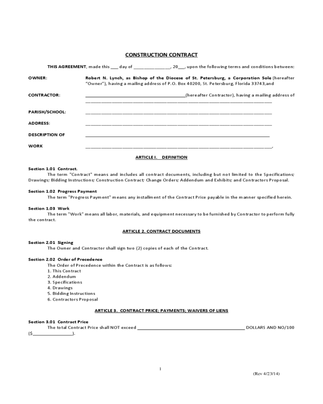 Simple Contract Template from handypdf.com