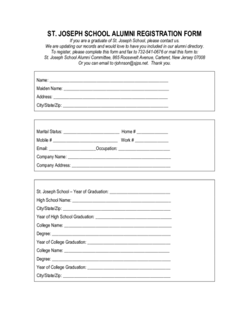 2024 Alumni Registration Form - Fillable, Printable PDF & Forms | Handypdf