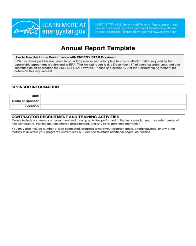 Standard Annual Report Template