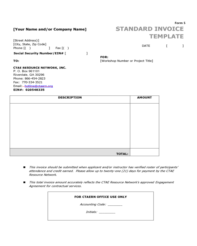 ctc invoice definition