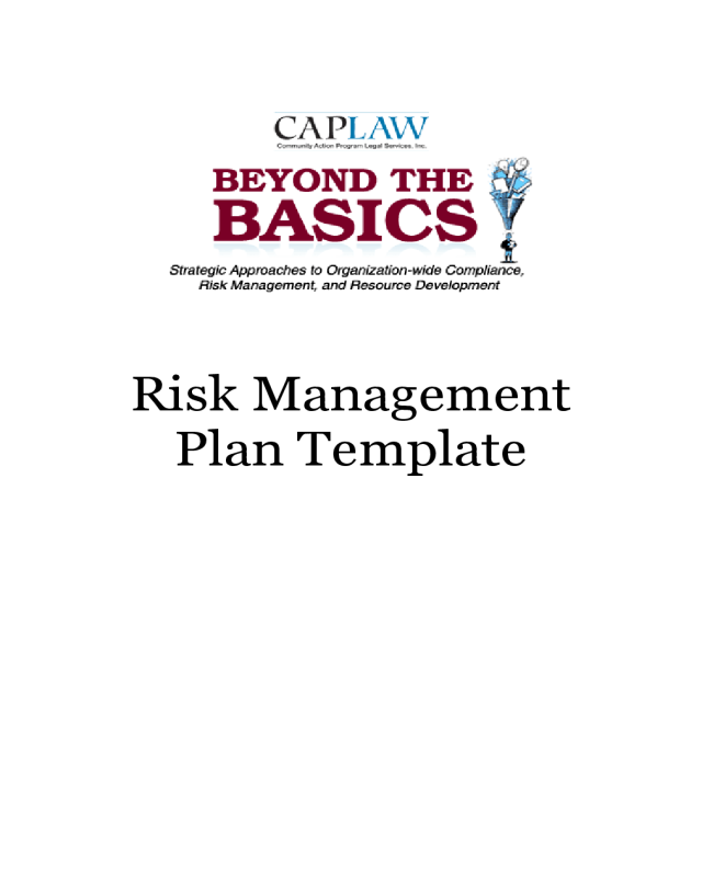 Standard Risk Management Plan Template