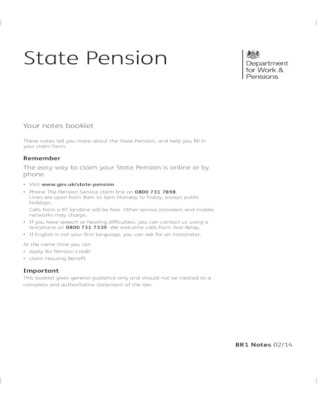 State Pension Application Form