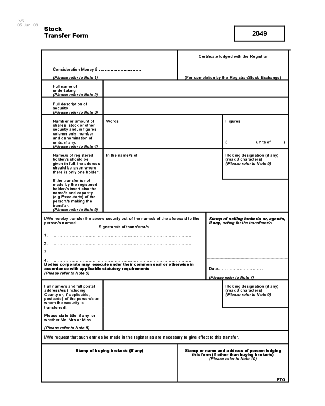 Stock Transfer Form - London Stock Exchange Group