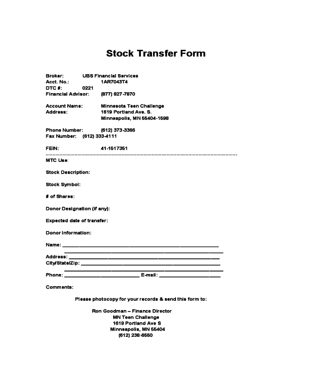 Stock Transfer Sample Format