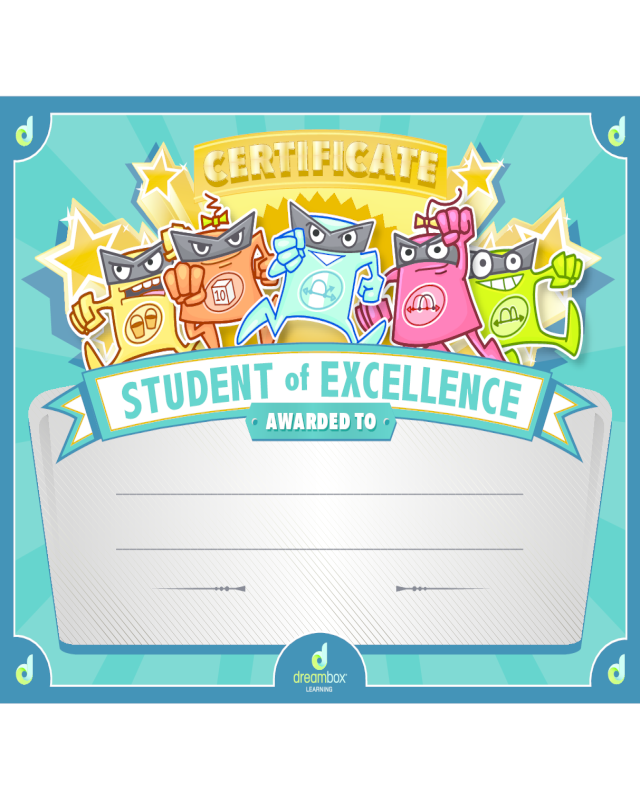 Student of Excellence Certificate Template