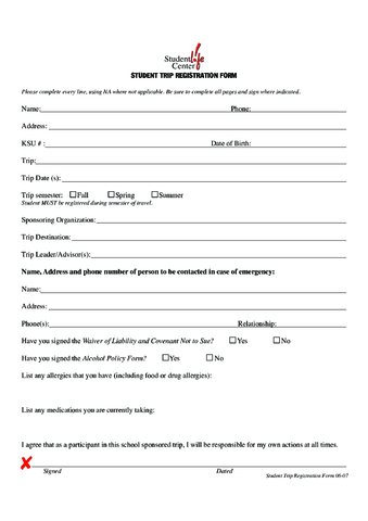 2023 Travel Registration Form Fillable Printable Pdf - vrogue.co