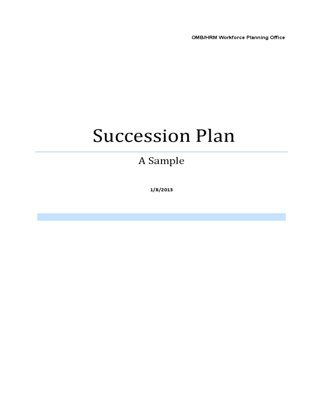 Succession Plan Sample