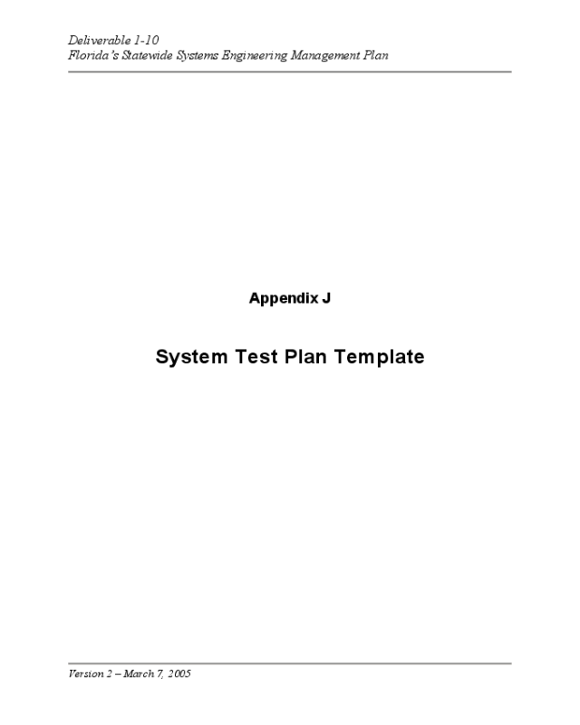 System Test Plan Template