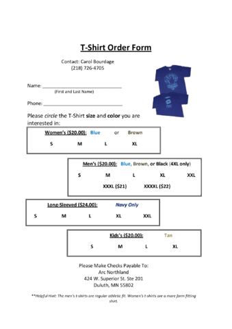 T-Shirt Order Template - Edit, Fill, Sign Online | Handypdf