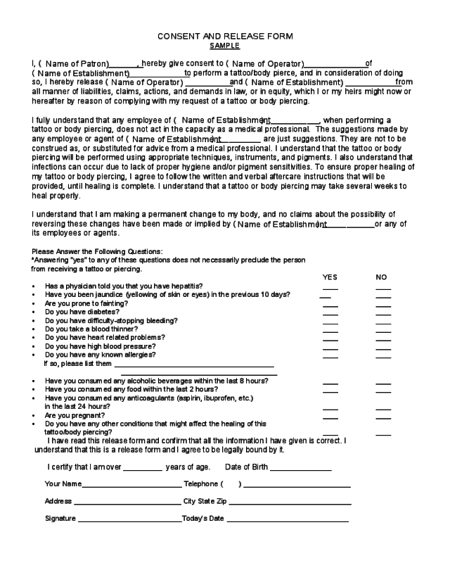 2020 Waiver Form Fillable, Printable PDF & Forms Handypdf