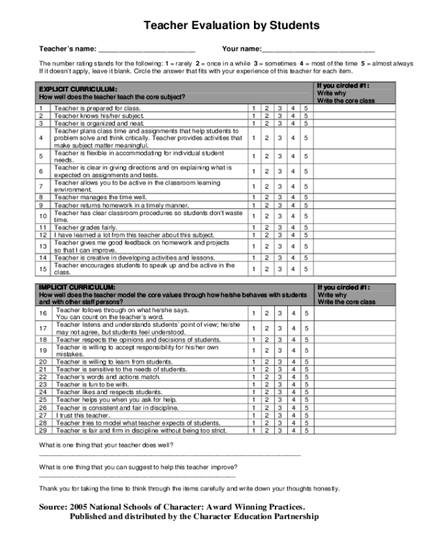 2024 Teaching Feedback Form Fillable Printable PDF Forms Handypdf