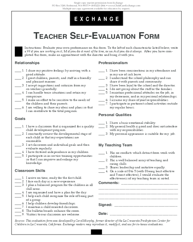 2025 Self Evaluation Form Fillable Printable PDF Forms Handypdf