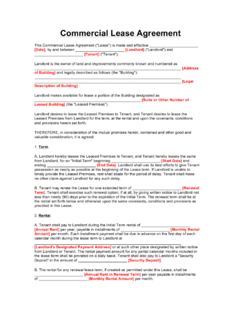 texas commercial lease agreement form edit fill sign online handypdf