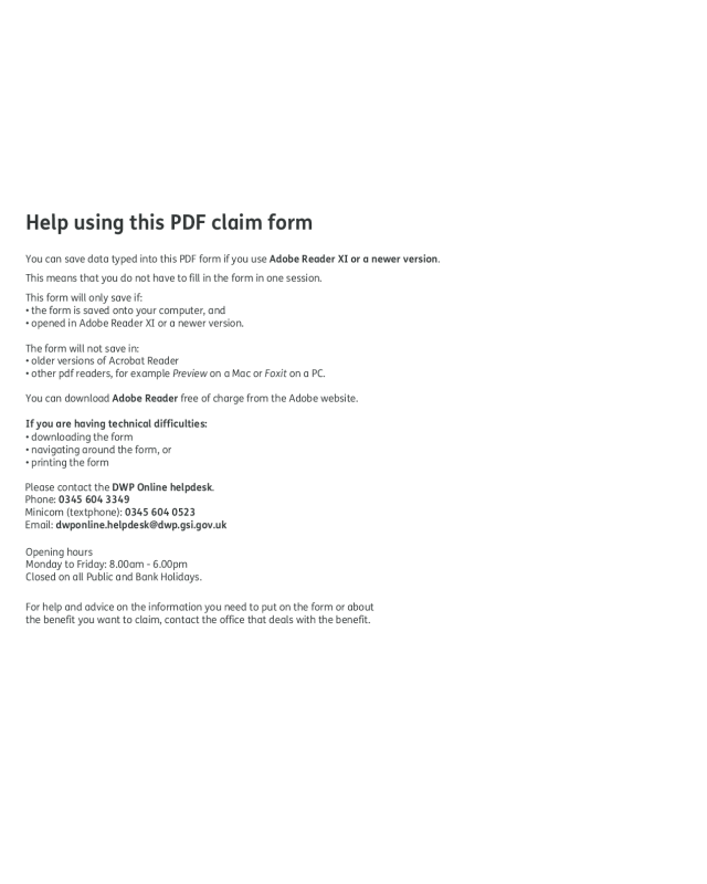 The Pension Service Claim Form - England