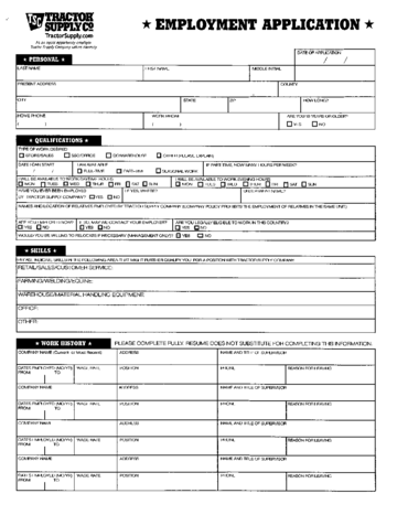 Tractor Supply Company Application Form - Edit, Fill, Sign Online ...