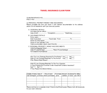 post office travel insurance claim form