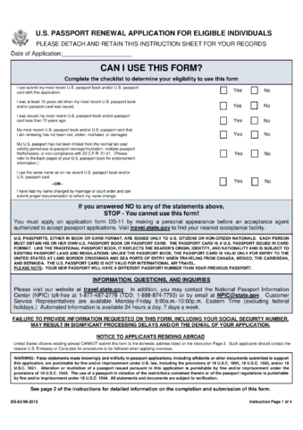 2024 Passport Renewal Form - Fillable, Printable PDF & Forms | Handypdf