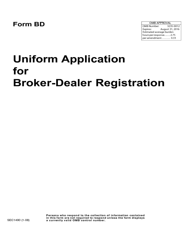 Uniform Application for Broker-Dealer Registration