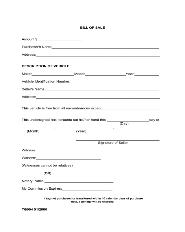 Vehicle Bill of Sale Form - Alabama - Edit, Fill, Sign Online | Handypdf