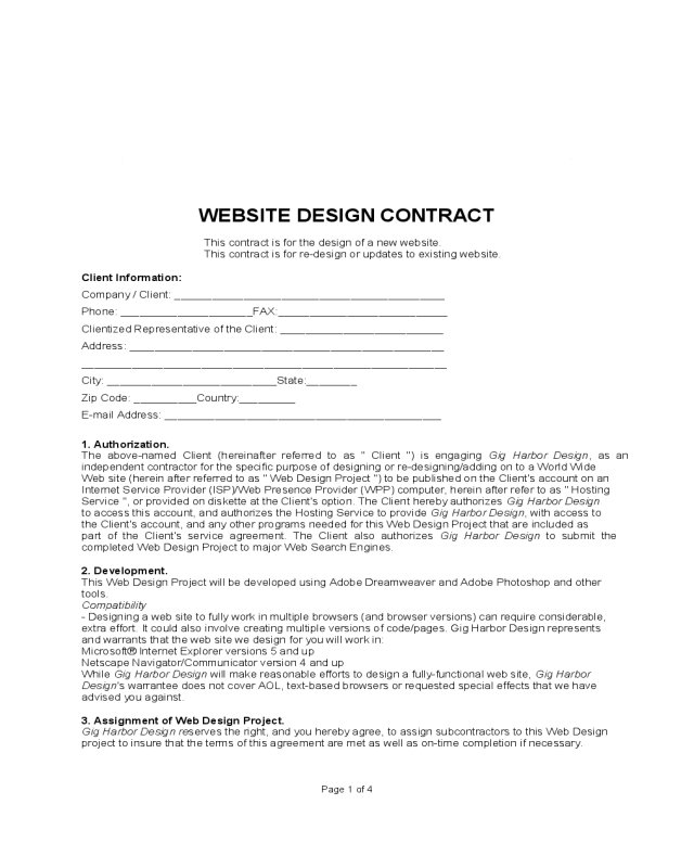 Website Design Contract