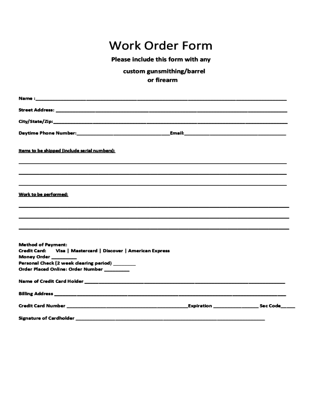 work order sample edit fill sign online handypdf