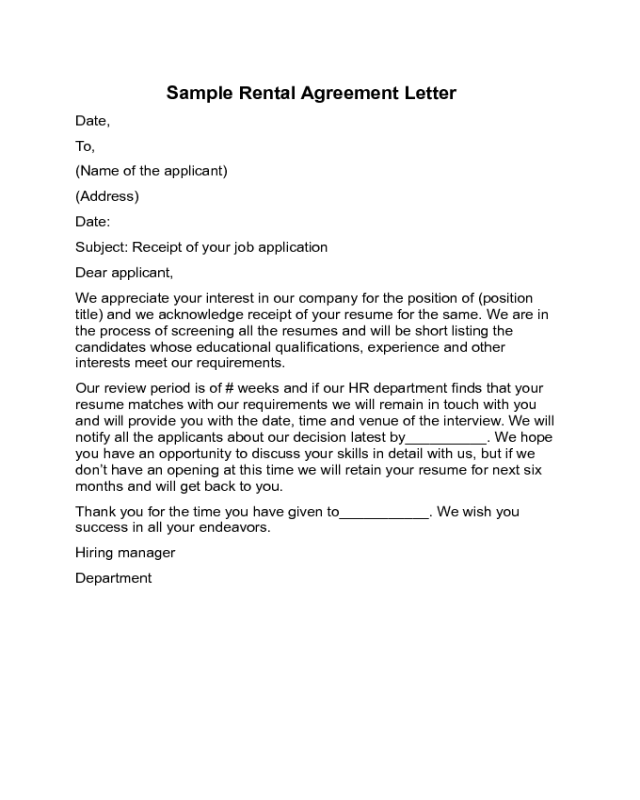 Acknowledgement Letter Example