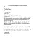Authorization Letter Example 