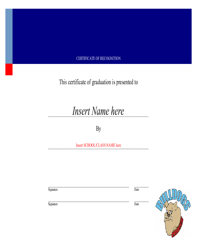 Basic Sample Certificate of Recognition