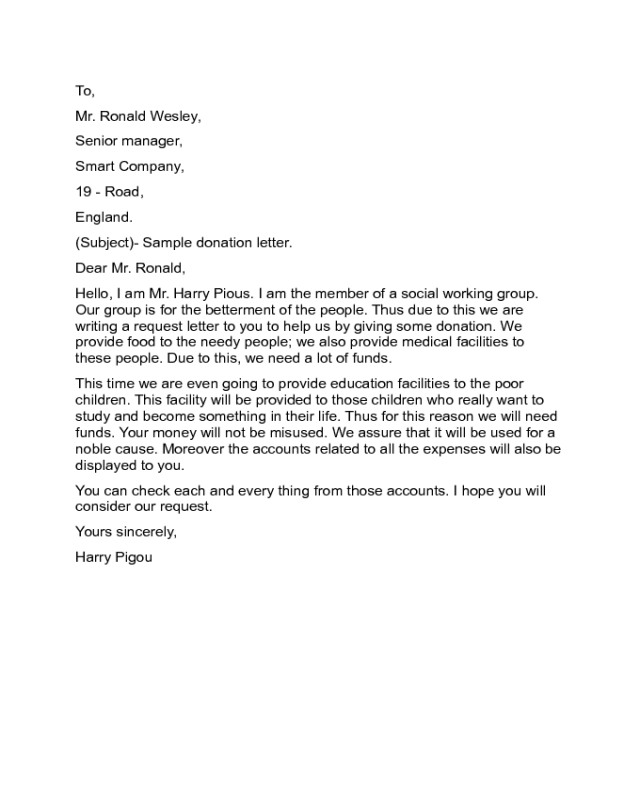 2024 Donation Letter Templates Fillable Printable PDF Forms Handypdf