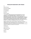 employment application letter sample