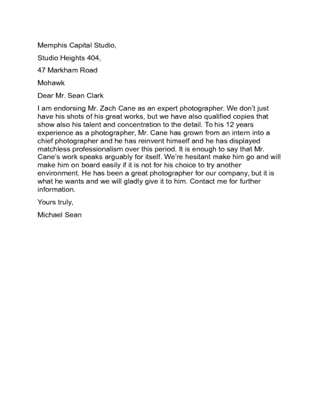 Employment Reference Letter Sample