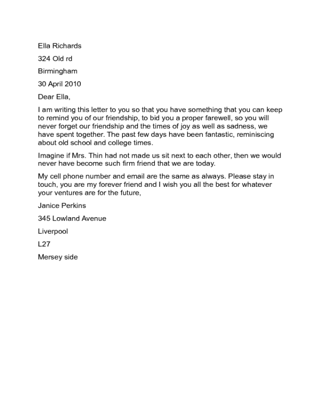 Goodbye Letter to a Friend Sample Edit, Fill, Sign Online Handypdf