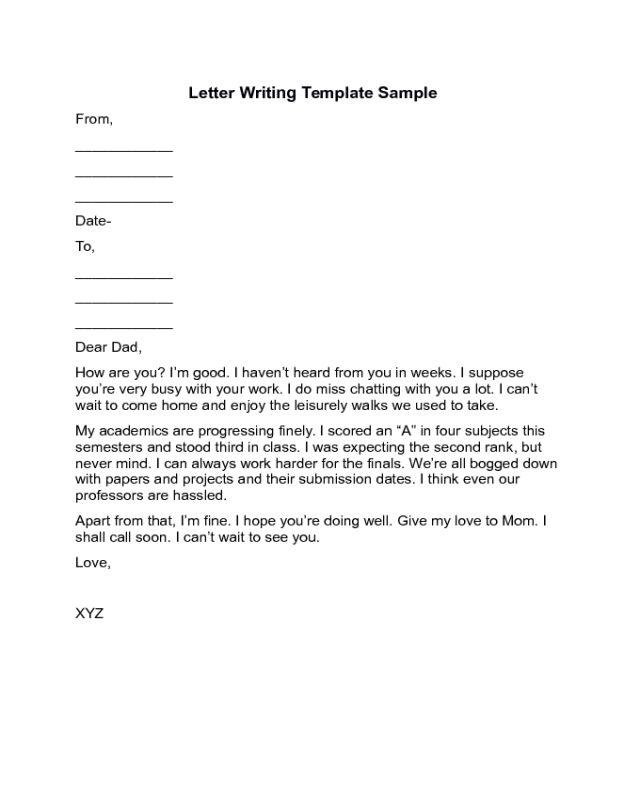 Letter Writing Sample
