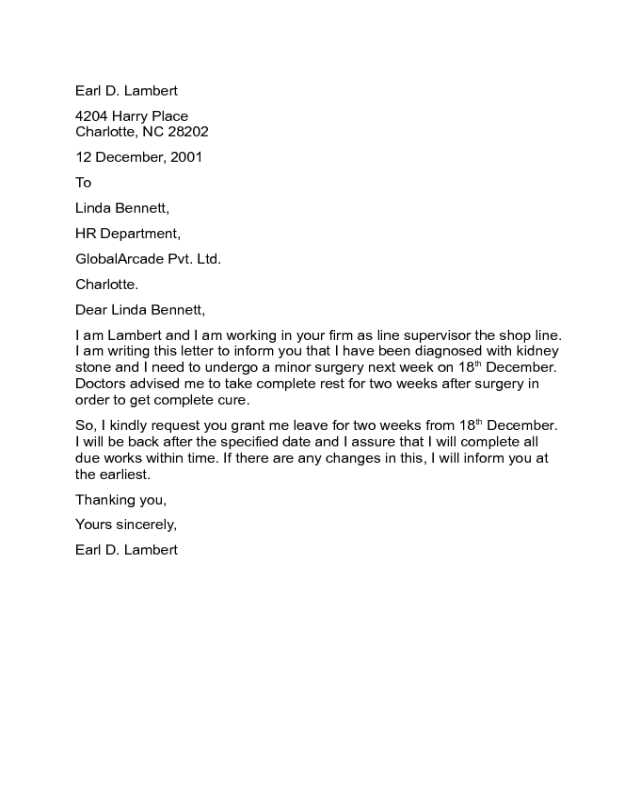 Medical Leave Letter Sample Edit Fill Sign Online Handypdf 8677