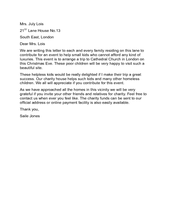 Mission Trip Fundraising Letter Sample