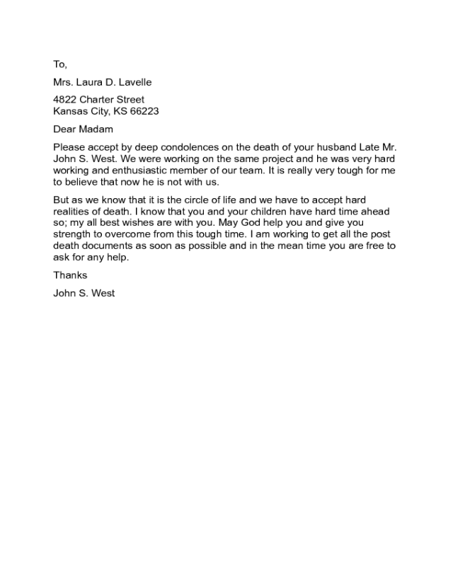 Sample Letter Of Condolences from handypdf.com