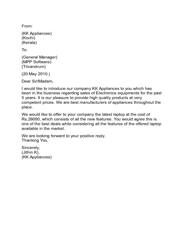 Presentation offer Letter Sample