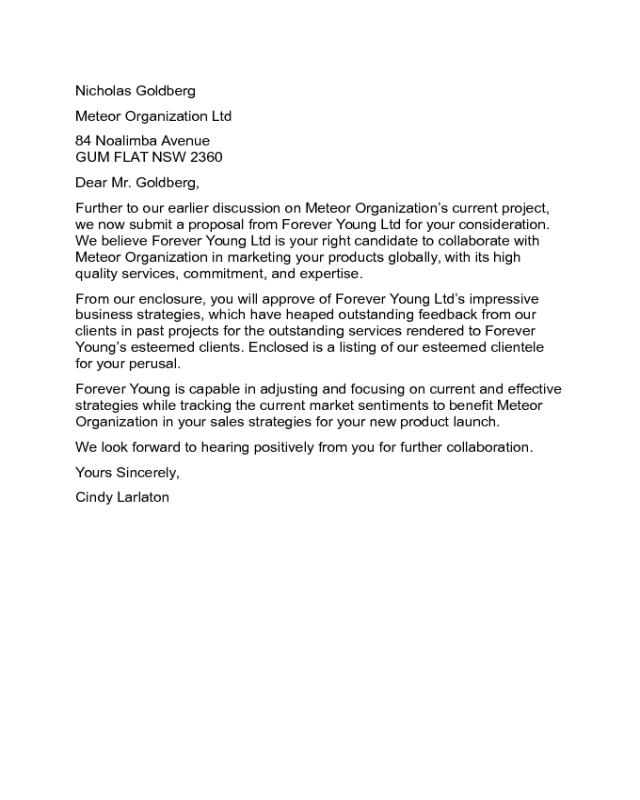 project proposal proposal cover letter