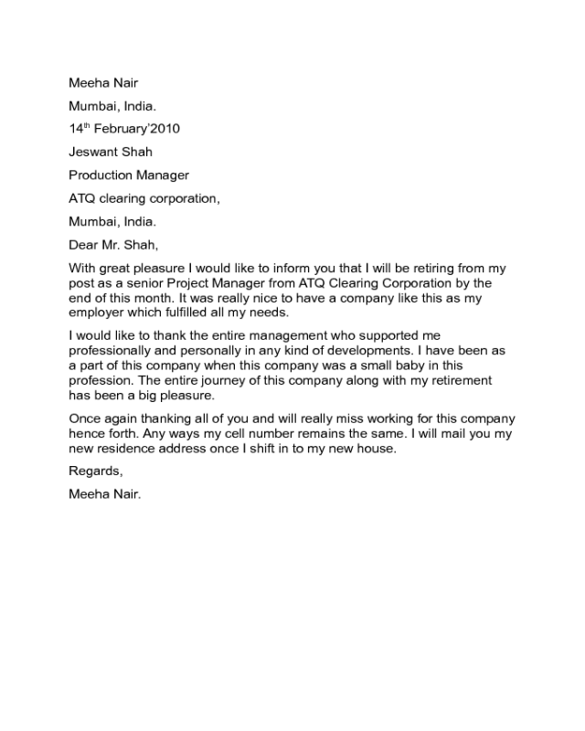 Retirement Farewell Letters Sample - Edit, Fill, Sign Online | Handypdf