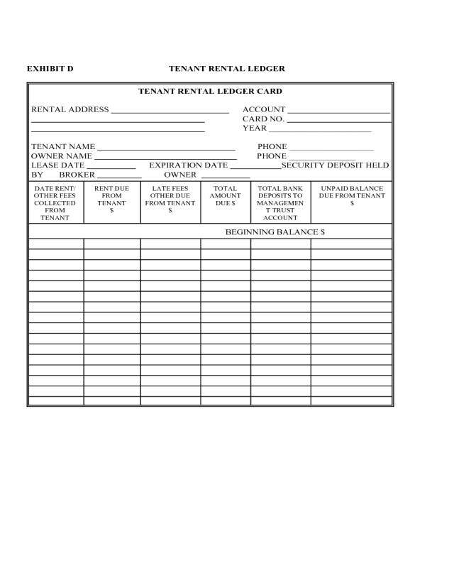 2023 Rental Ledger Template Fillable Printable PDF Forms Handypdf