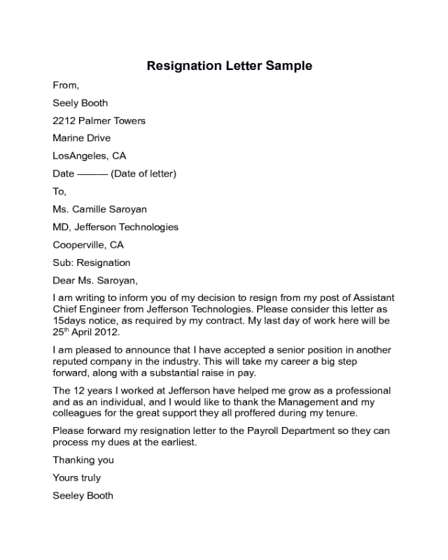 Tips To Write a Resignation Letter Sample